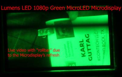 Lumens 1080p micro-LED microdisplay, CES 2019 (Karl Guttag)