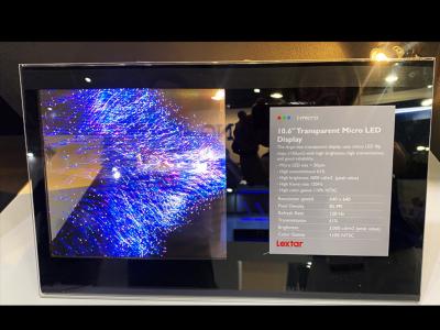 Lextar 10.6'' transparent microLED with spec (Touch Taiwan 2021)