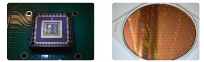 MicroLED dies and array on 300mm wafer (MICLEDI)