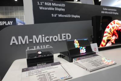 Innolux wearable MicroLED display prototype, Display Week 2023