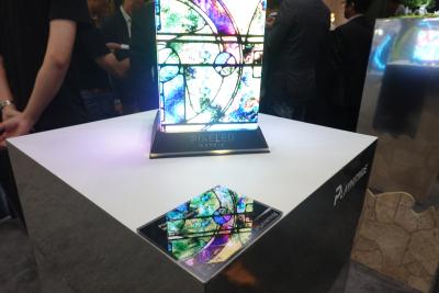 A cubic tiled microLED prototype display, PlayNitride, Display Week 2023