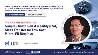 eLux JJ Lee speaker at MicroLED-Connect event 2023-11