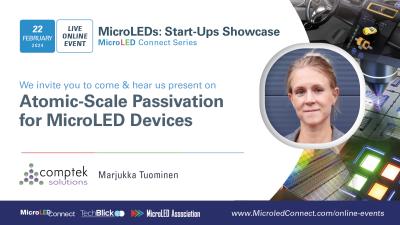 Marjukka Tuominen, Comptek researcher, MicroLED Connect speaker card 2024-02