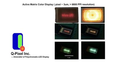 Q-Pixel 6800 PPI color active-matrix microLED microdisplay image